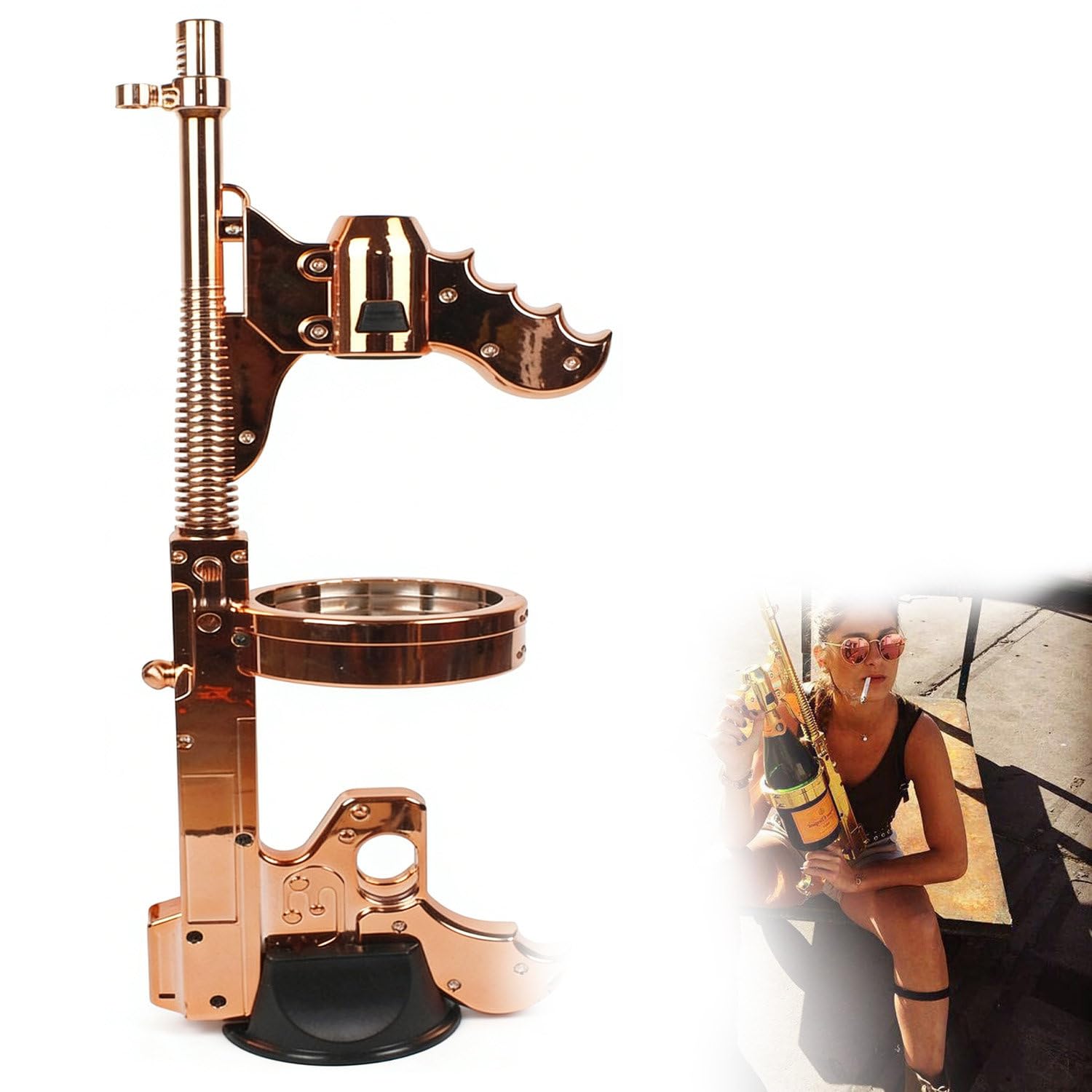 XNZJHPP Champagne Spray Gun, Premium Alcohol Shooter Dispenser, Ergonomic Design for Nightclub Yacht Party & Commercial Event Decor (Rosegold)