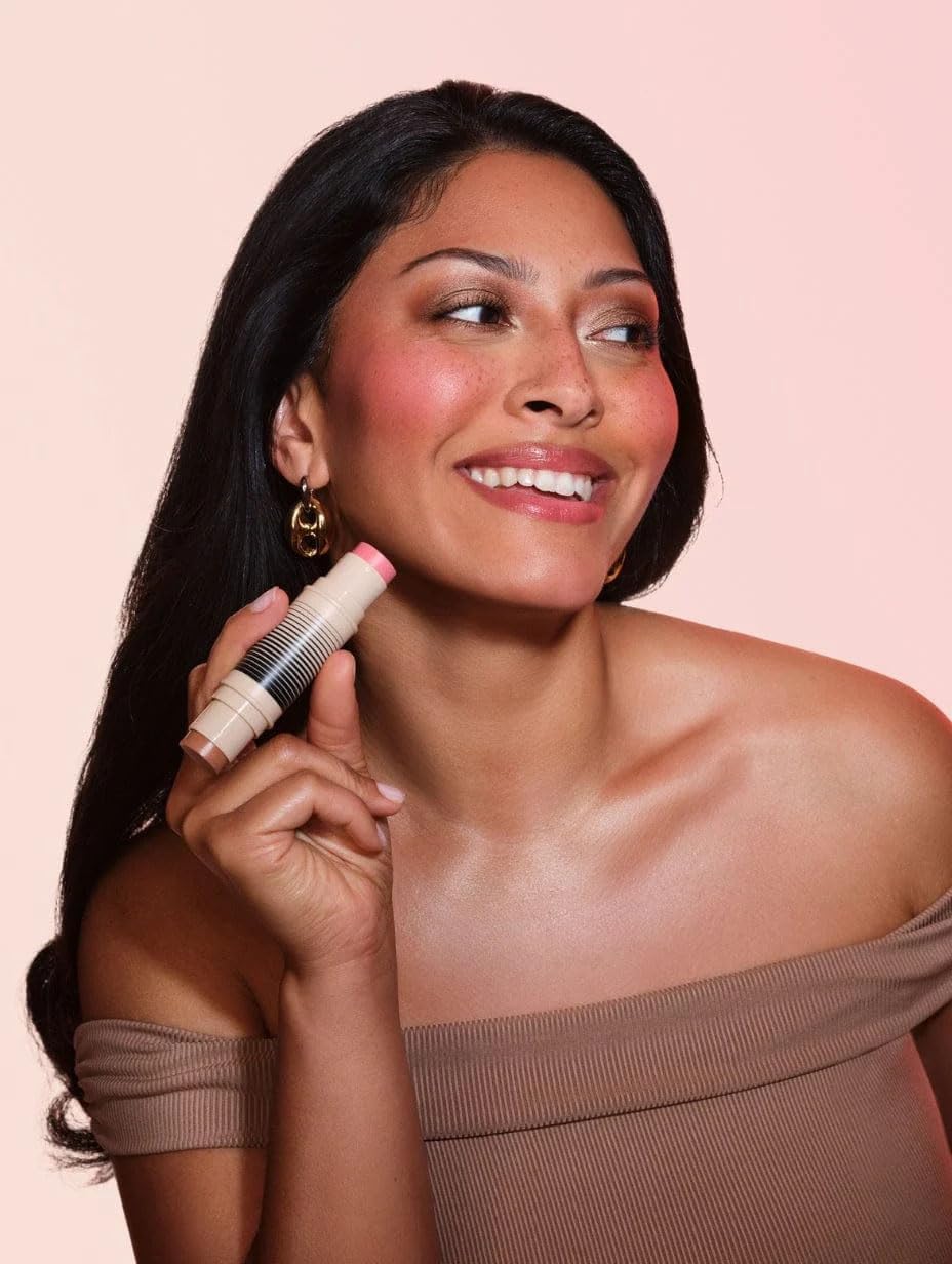 DIBS Beauty - Desert Island Duo Blush + Bronzer Stick, Creamy, buildable, blendable, streak-free - (2 You Do You/Mood Boost)(nude pink/light to tan with neutral undertones) Size: (0.3 oz) - Image 4