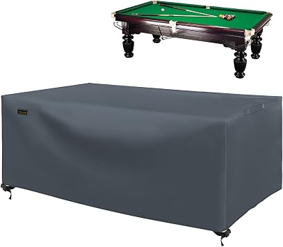 CHINCHILLA 7/8/9 ft Pool Table Cover, Waterproof Sunscreen Billiard Cover Polyester Fabric ,for Snooker Billiard Table Cover