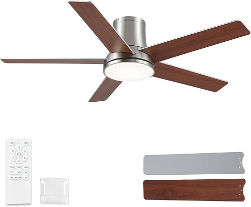 Miniatura 12 de Ventiladores de techo de 52 pulgadas con luces y control remoto, ventilador de techo empotrado blanco para dormitorio, sala de estar,