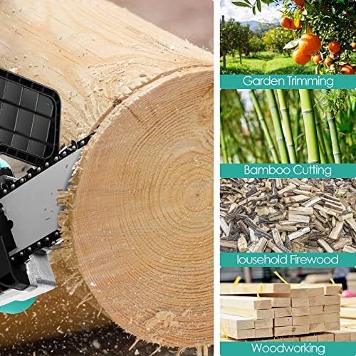 Electric Chainsaw Cordless, TTLIFE 12Inches 21V 5Ah Cordless Chainsaw with 2 Rechargeable Batteries, Portable Handheld Cordless Chainsaw for Garden Trees, Wood Cutting, Branch Pruning Shears