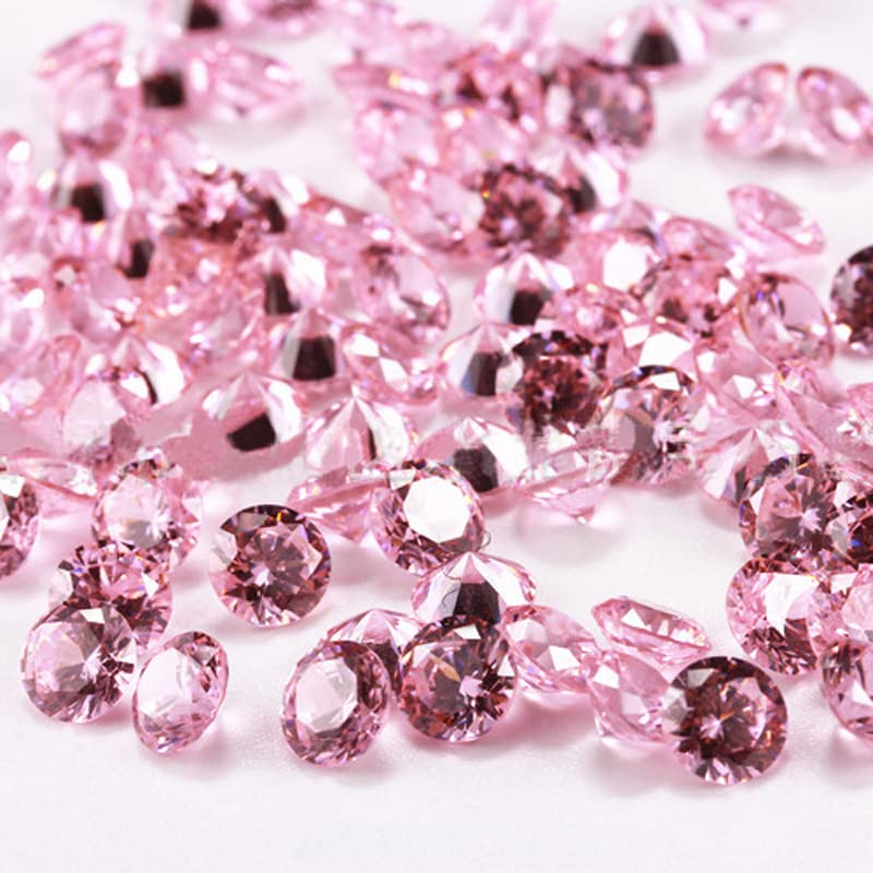 PandaHall 200 Stück 10 mm facettierte Zirkonia-Strasssteine in Diamantform, Cabochon-Perlen für Nagelkunst, Handwerk, Schmuckherstellung, Perlrosa