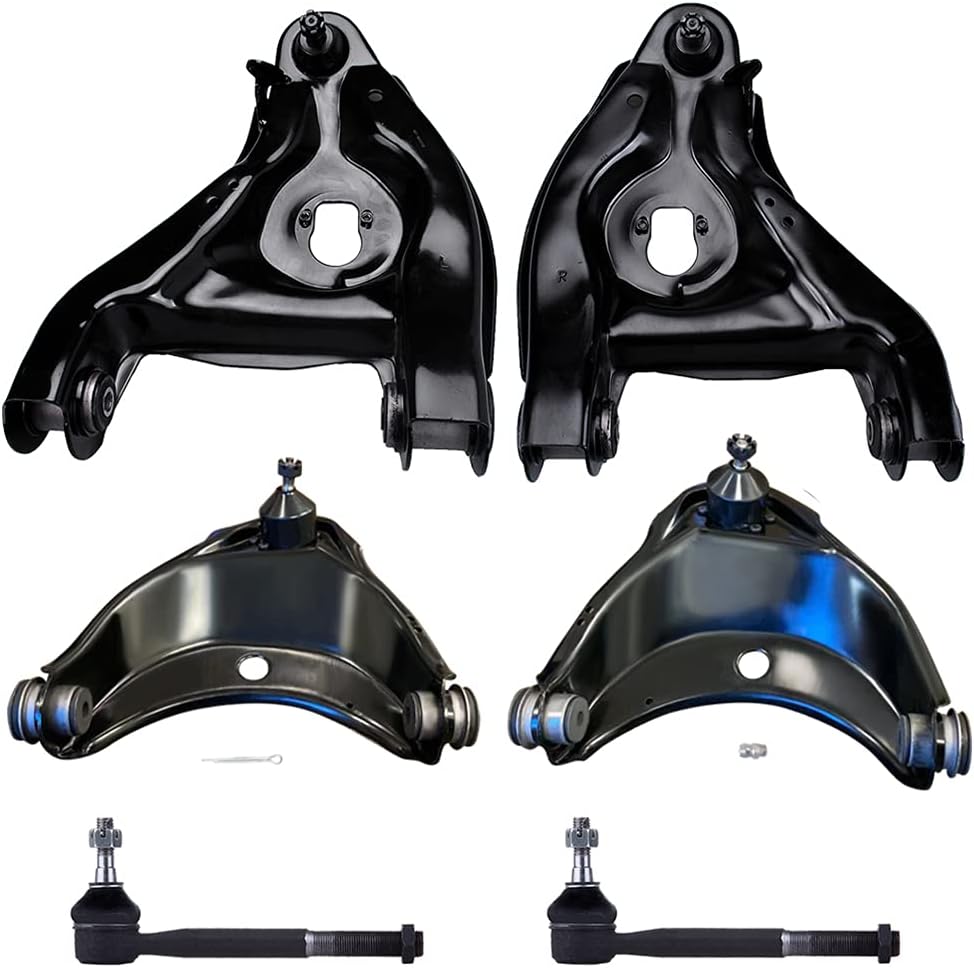6PCS ASTOU Front Suspension Kit fit for 1988-1999 for Chevrolet C1500 1996-2002 for Chevrolet Express 1500 1996-2002 for Chevrolet Express 2500 Lower Upper Control Arm And Ball Joint Outer Tie Rod End