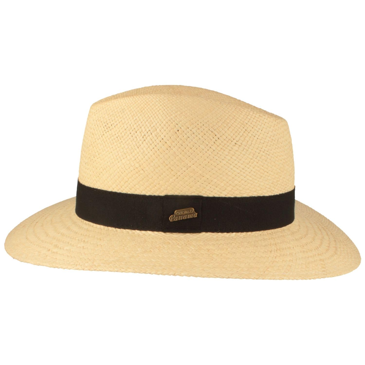 Breiter Sombrero de Panamá Original de Paja Sombrero de Verano Tejido a Mano con Protección UV 50 + Protección contra Roturas