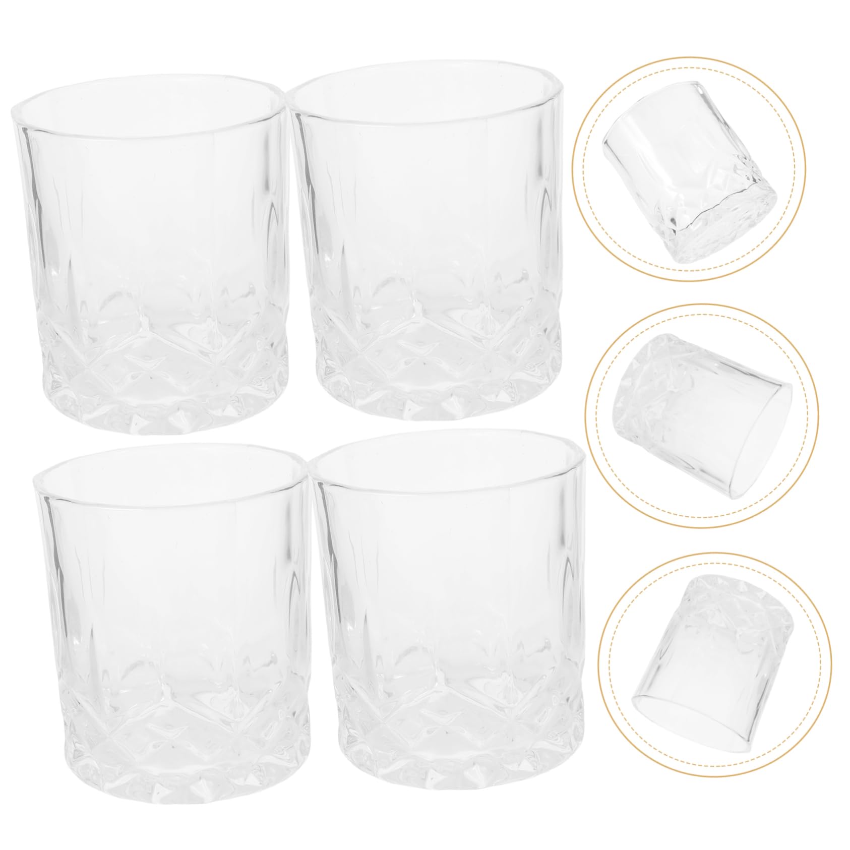 Cabilock 2 Juegos Vaso De Whisky Bar Botellas De Agua Cóctel Vasos De Whisky Únicos Vaso Vasos Para Copa De Vino Taza De De Escritorio Vidrio Transparent 4 Uds * 2