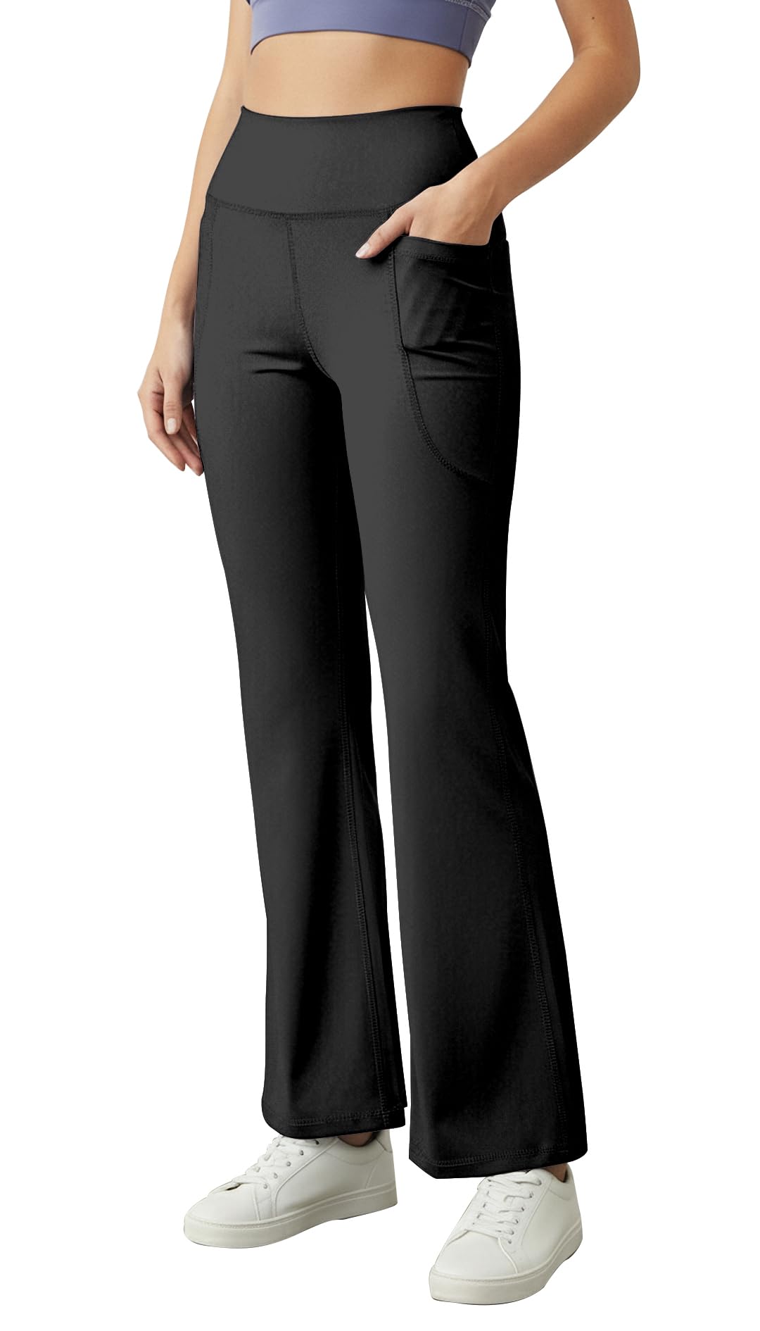 High Waist Wide Leg with Side Pockets || Stretchable Tights || Sports Fitness Activewear Yoga Pants for Women