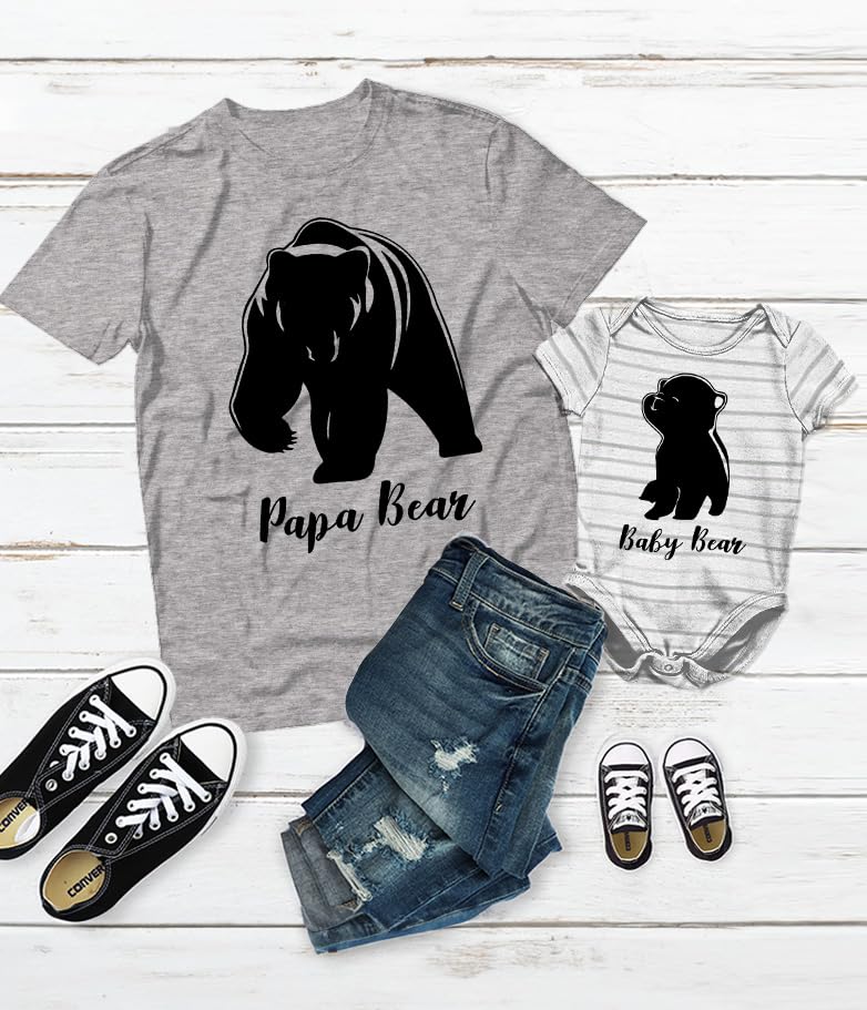 Tstars Dad and Baby Matching Outfit Set - Father's Day Papa Bear Shirt and Infant Bodysuit - Gift from Son Daughter4