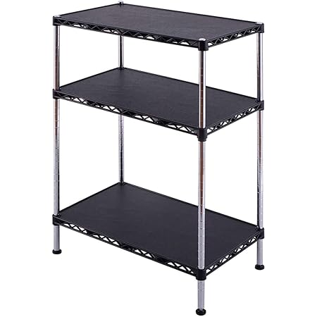 Amazon Com Furinno Turn S Tube Shelf Display Rack 3 Tier Square Americano Black Home Kitchen