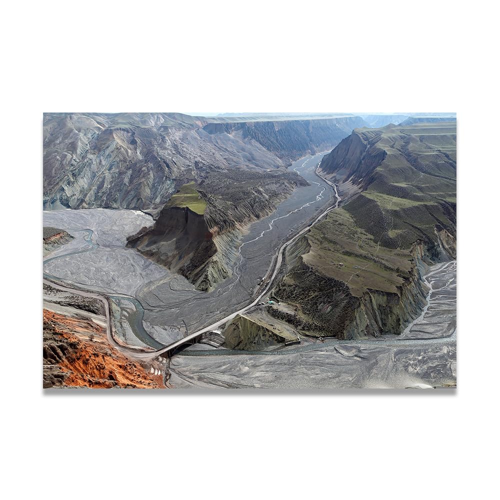 VHdfgTY Look Far Ahead On The RoadElegant Mountain Landscape Canvas Wall Art Nature Scenery Home Decor 30x45cm Unframed
