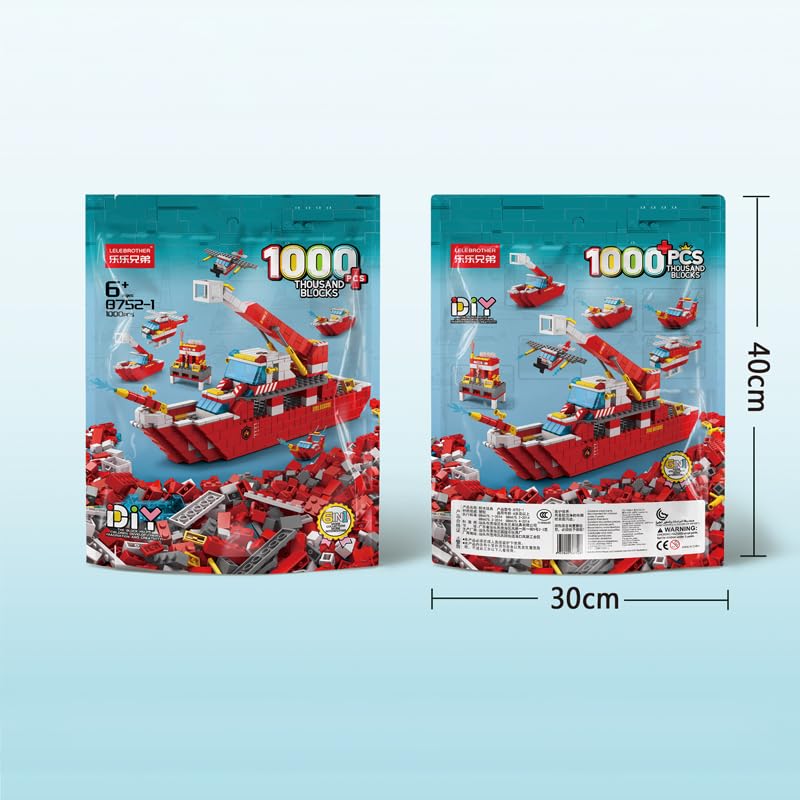 Image of SKY LINE OCEAN 6-in-1 Ship Building Block Set Toys [Red] | STEAM Kit for Kids | Build Boats, Yachts & More (1000+ Pcs) | Birthday Gift for Boys & Girls || 6 Months Structural Warranty