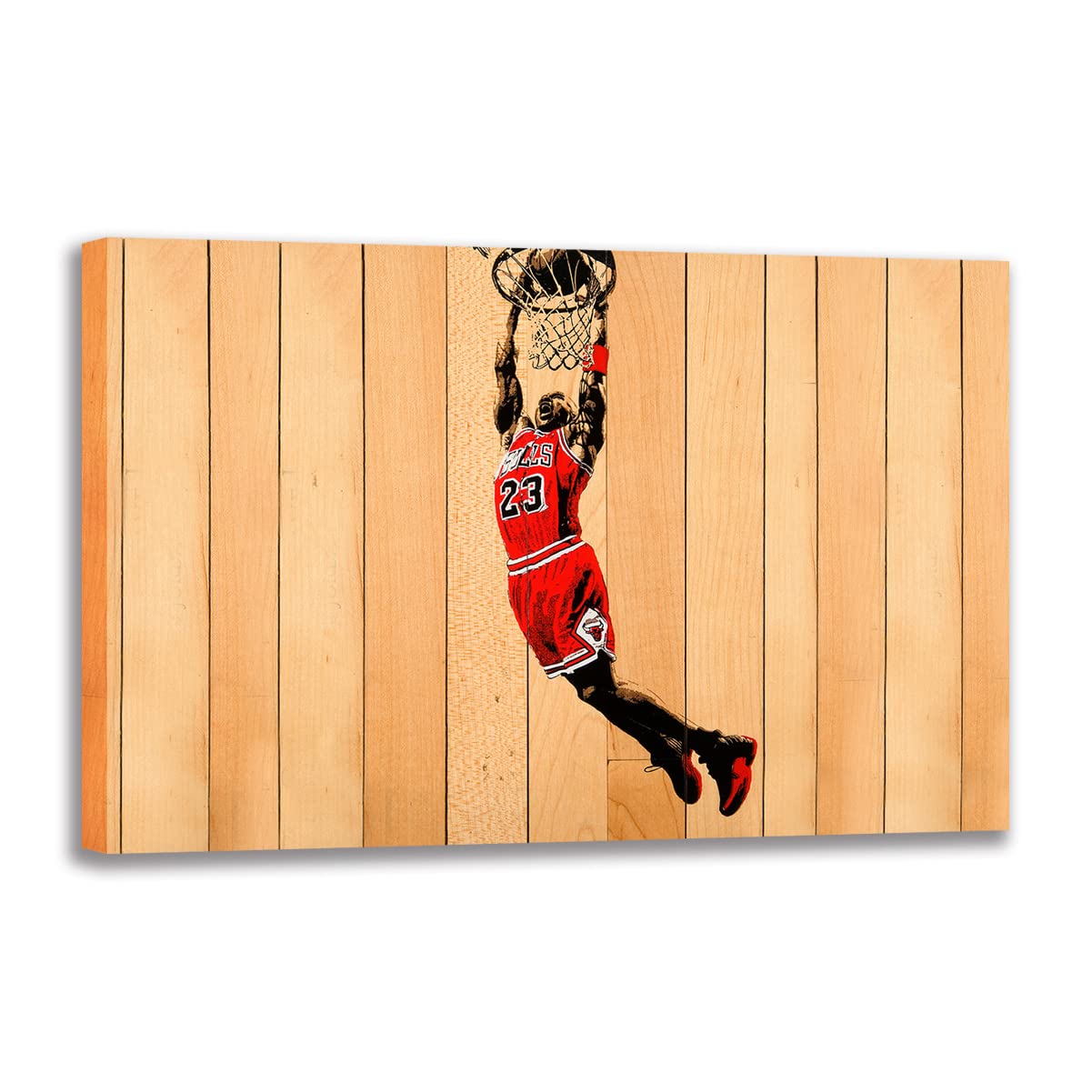 Tableau Michael Jordan dunks pour deco de chambre de garcon toile graffiti xl
