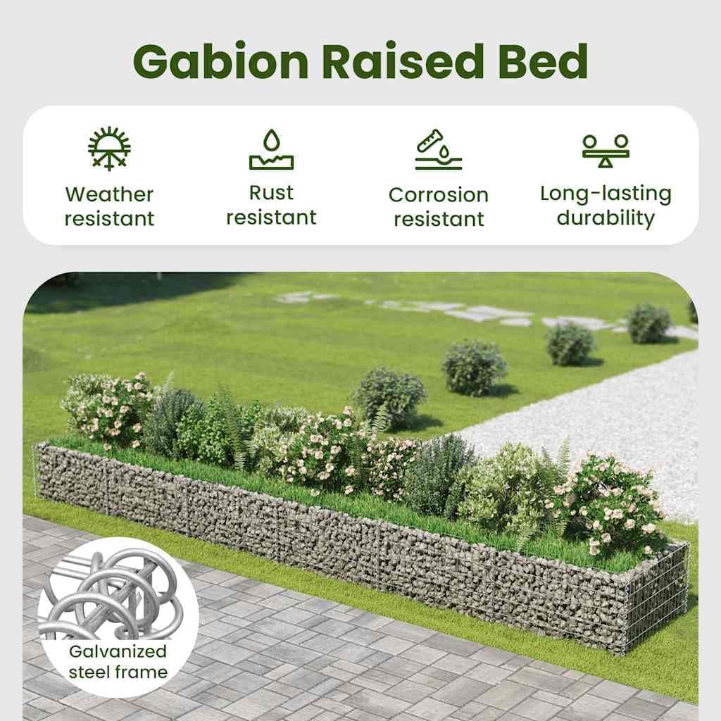 Infographic highlighting key features: Weather resistant, Rust resistant, Corrosion resistant, Long-lasting durability, with an inset of a galvanized steel frame.