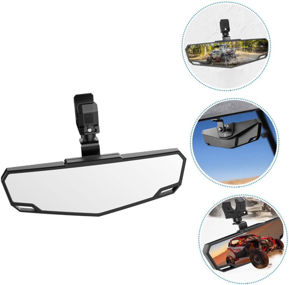 Atv Rear View Mirror Auxiliary Mirror for Utvs and Atvs Enhanced Visibility Easy Installation Design for Off-roading