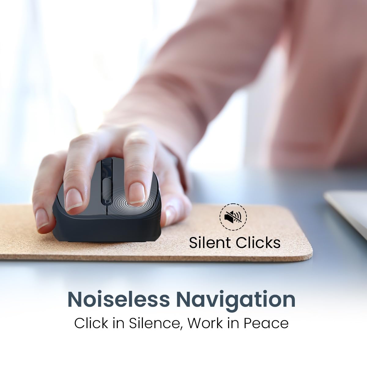 Portronics Toad 34 Wireless Mouse with silent click feature.