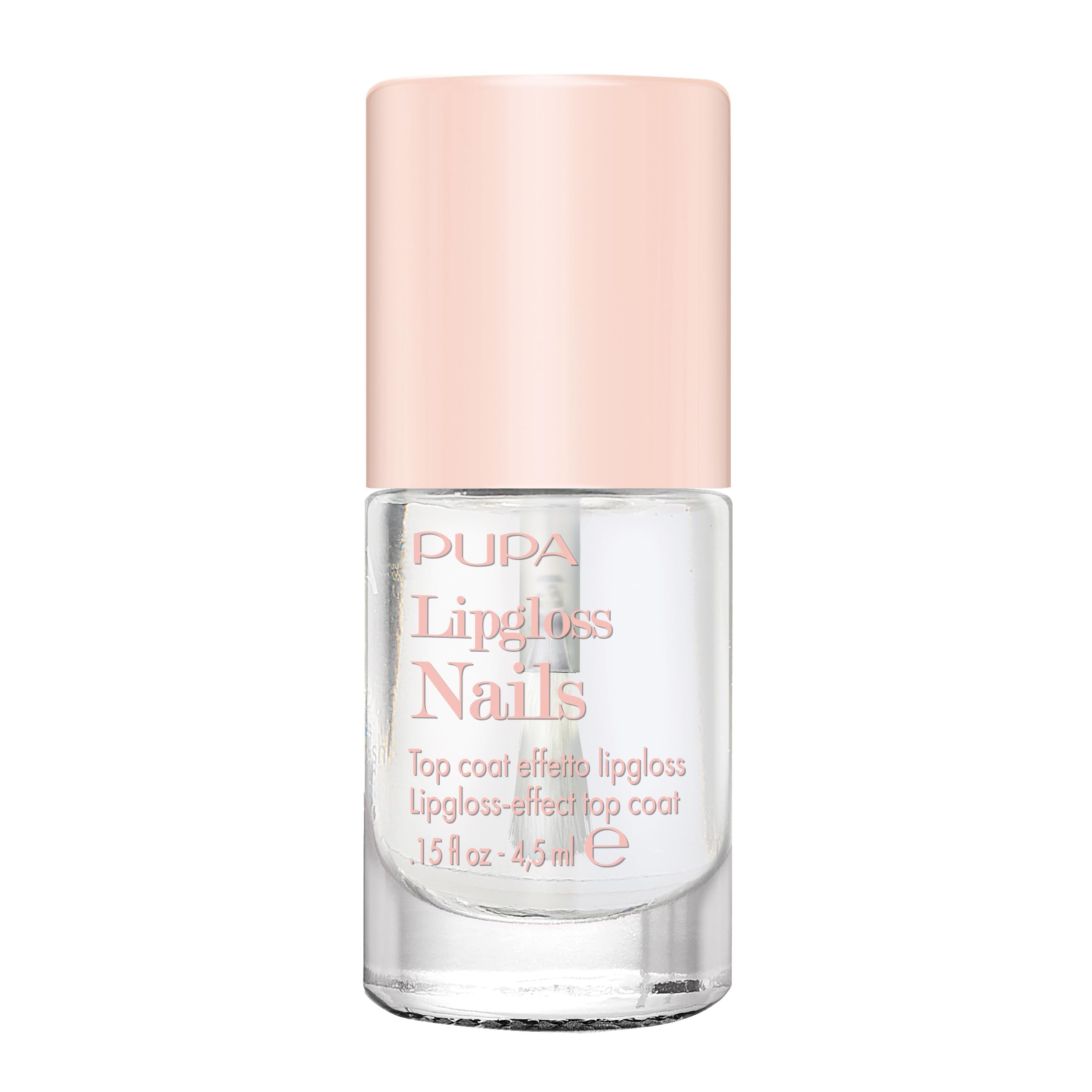 Pupa Milano Lipgloss Nails Top Coat - Clear Top Coat Nail Polish - Ultra-Shiny Finish - Free from