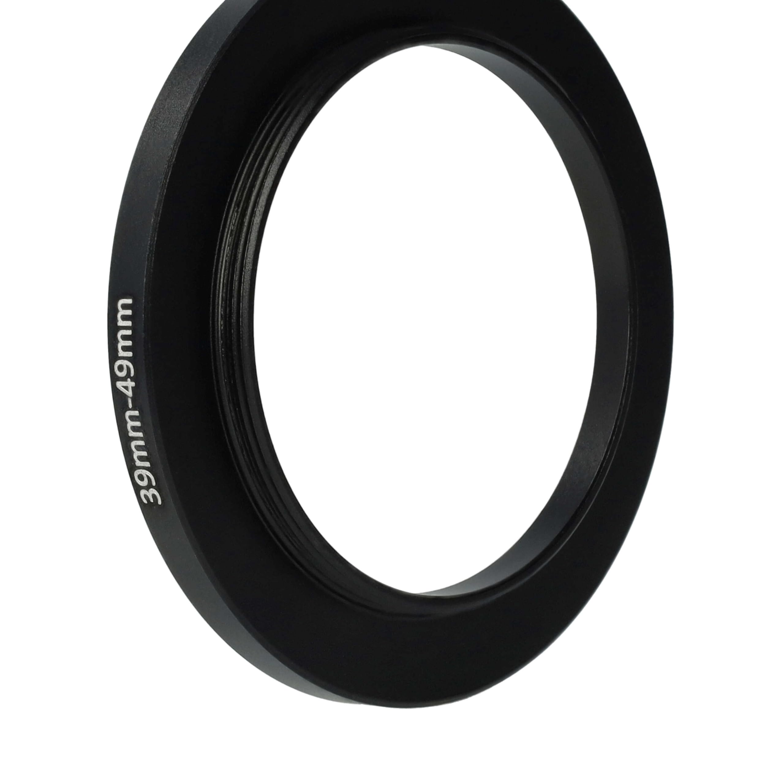 vhbw Step-Up-Ring Adapter von 39 mm auf 49 mm für Kamera Objektiv - Filteradapter, Metall, Schwarz