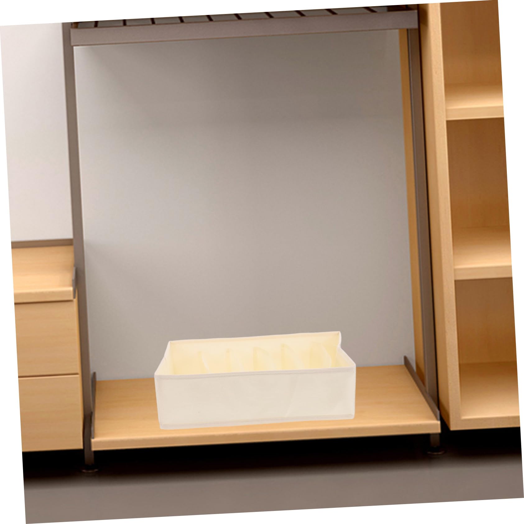 NOLITOY Organizador de Ropa Interior Masculina Beige de Tejido 6 Compartimentos, Set de 3 Piezas Multifuncional para Cajones, Solución Ahorradora de Espacio para Armario