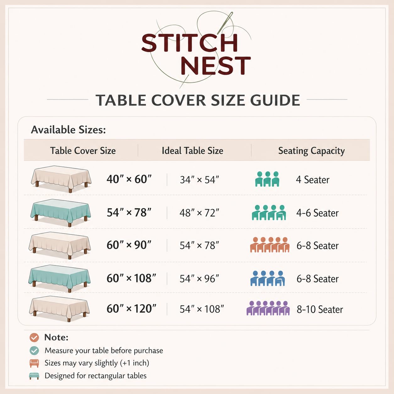 STITCHNEST PVC Transparent 6 Seater Dining Table Cover Without Lace, (54x78 Inches) 1