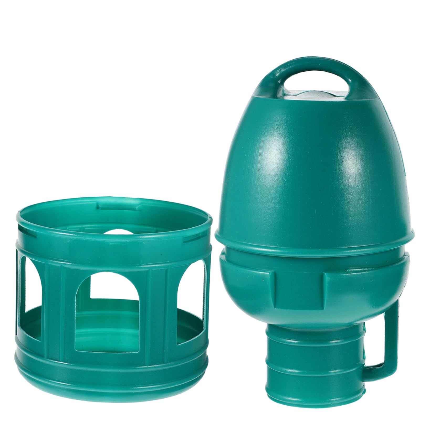 Bebedero para Pájaros Domésticos de Plástico Verde de 3l Diseño Redondo Portátil y Removible Adecuado para Tiendas de Mascotas y Zoológicos