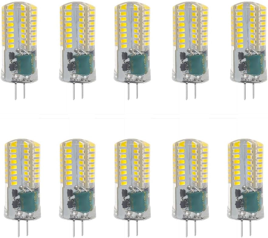 LED Bulb Light G4 Dimmable 3W Equivalent to Halogen Bulb 25W T4 JCD Type Bi-Pin G4 Base AC12V G4 Bulb Warm White 3000K,Warm White,1.5W-10PCS