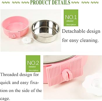 Pet Hanging Bowl 2 In 1 Removable Stainless Steel Food Hanging Bowl Puppy Cat Pet Bowl Hanging Cage Large Water Food Feeder Dogs Cats 5 32inch