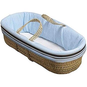 blue moses basket bedding