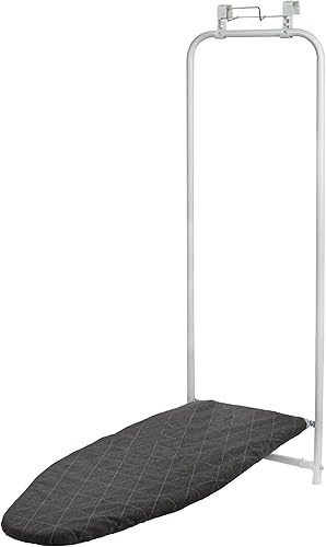 Household Essentials Tabla de planchar sobre la puerta, perfecta para dormitorios o espacios pequeños, color blanco