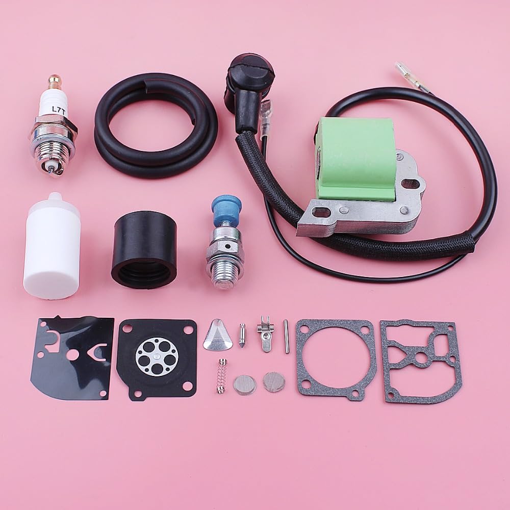 herramientas de jardín Línea de filtro de combustible de la bobina de encendido for husqvarna 50 51 55 del kit de reparación del carburador de válvula de descompresión reemplazar parte de repuesto
