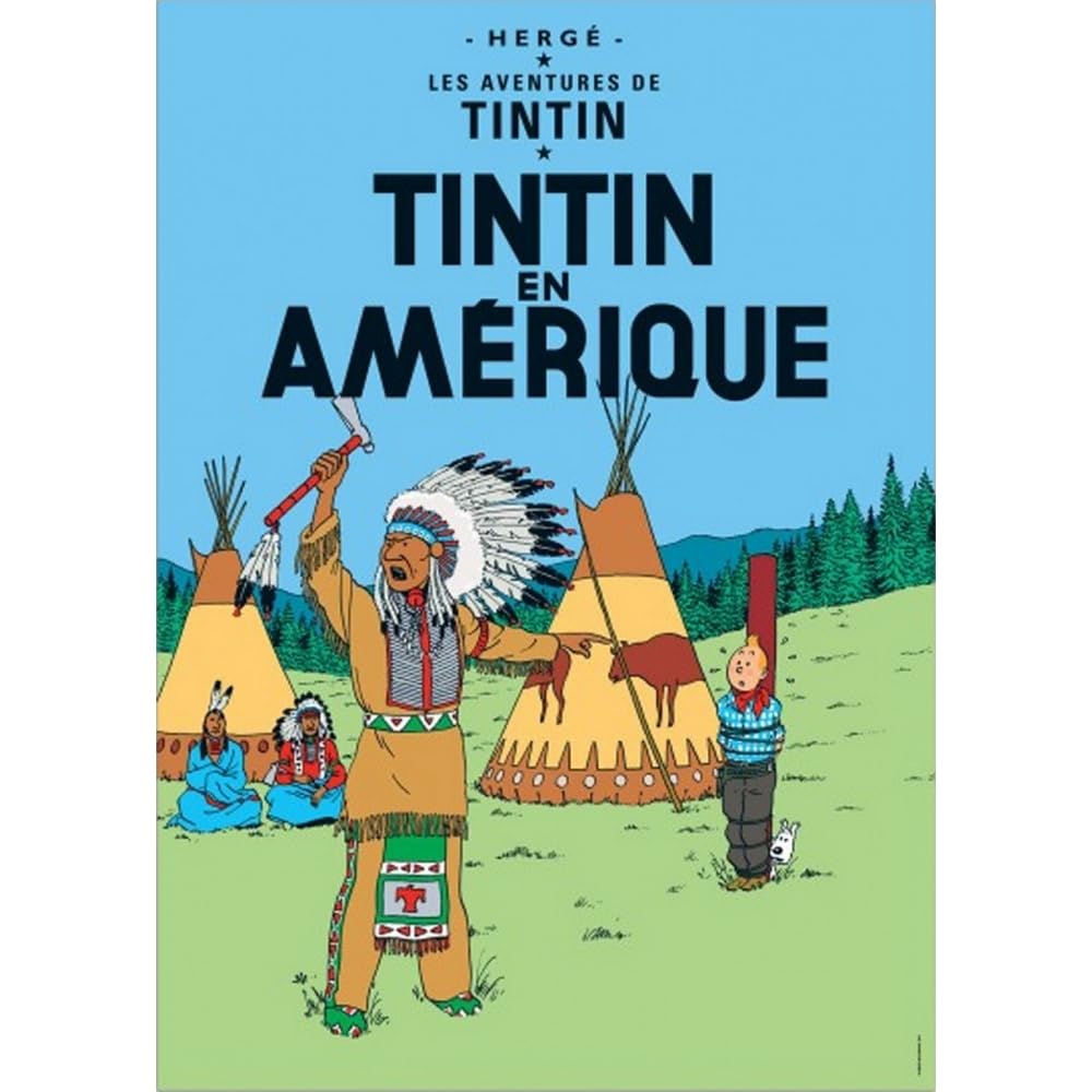Bloomsbury Poster: Tintin in America 22020 (70 x 50 cm, Unframed, Cartoon, Living Room, Bedroom)