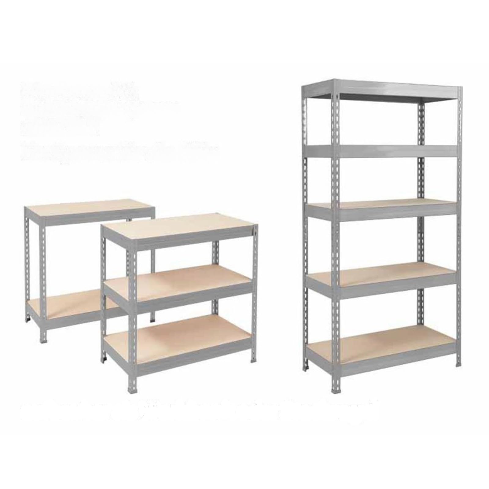 KARAT - Étagères pour Charges Lourdes - Étagères Enfichables avec 5 tablettes réglables – Rayonnages en métal Idéal pour Cave Garage Entrepôt - Galvanisé 180 x 90 x 40 cm