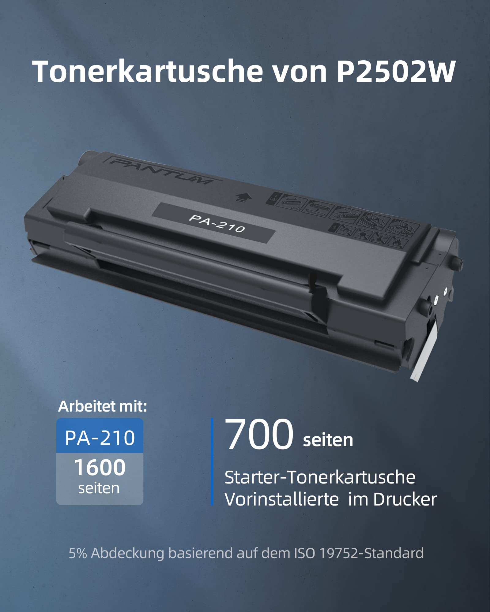 Bezprzewodowa drukarka laserowa Pantum P2502W do użytku domowego w biurze, drukarka czarno-biała z funkcją drukowania mobilnego, WIFI 22 str