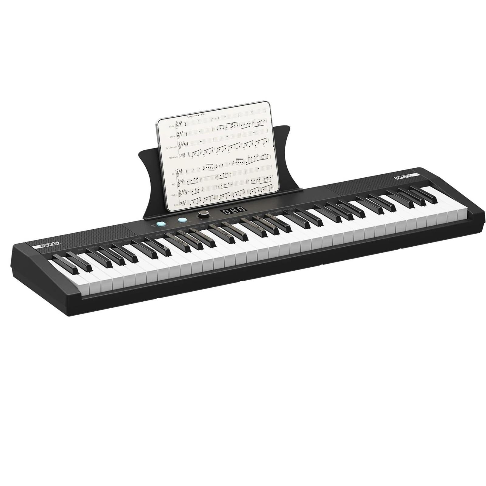 Pianino Elektroniczne 61 Klawiszowa Przenośna Klawiatura Fortepianu Elektrycznego Półważona Z Wbudowanymi Głośnikami(61 Key Set)