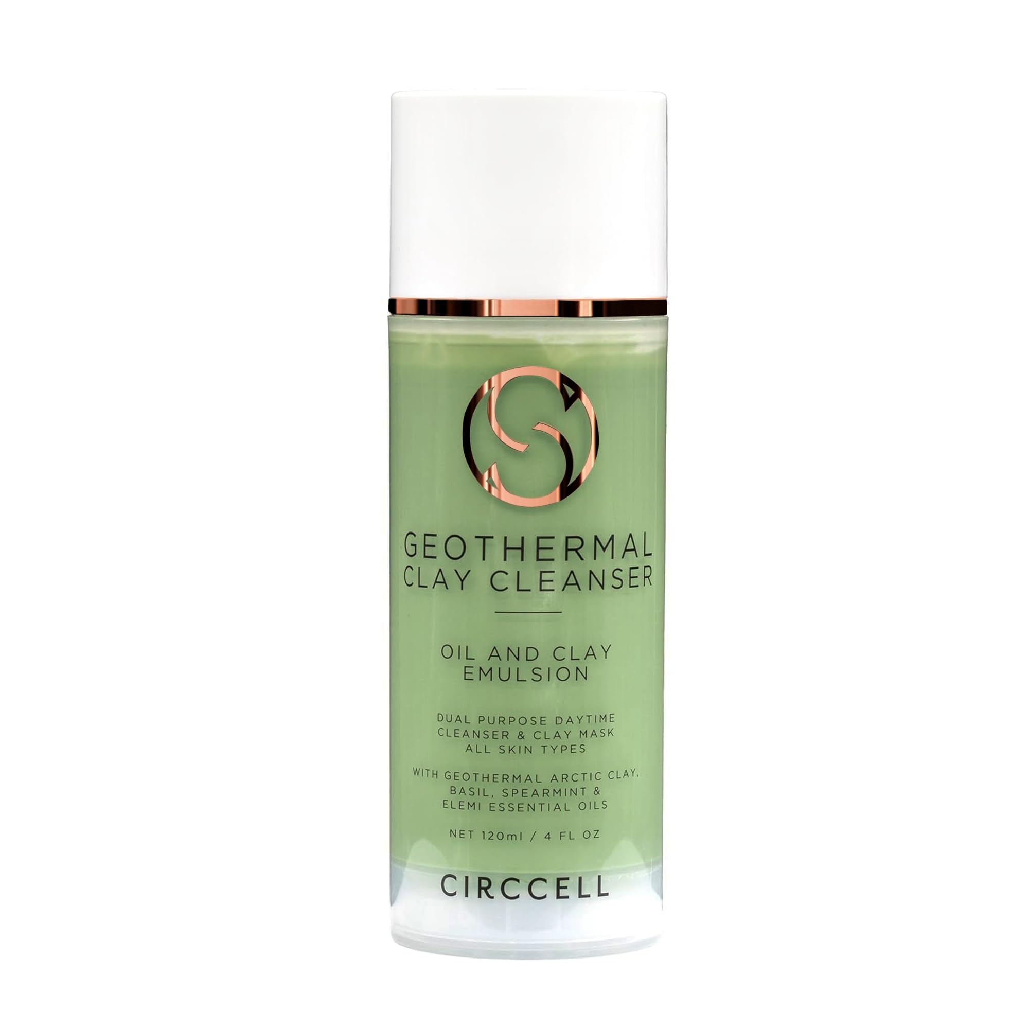 CIRCCELL Geothermal Clay Cleanser – Hydrating Facial Cleanser - Arctic Clay and Essential Oils Deep Clean & Detox Skin – Hydrating Clay Face Wash or