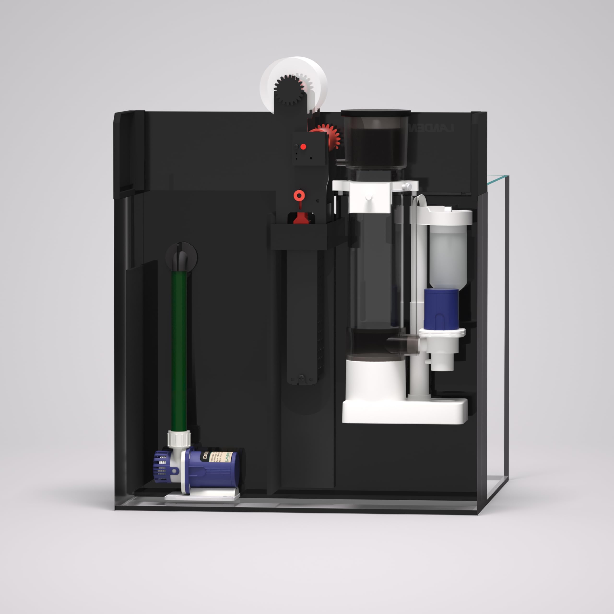 LANDEN EzCube 45P AIO Riff-Set, Skimmerrollenpumpe im Lieferumfang