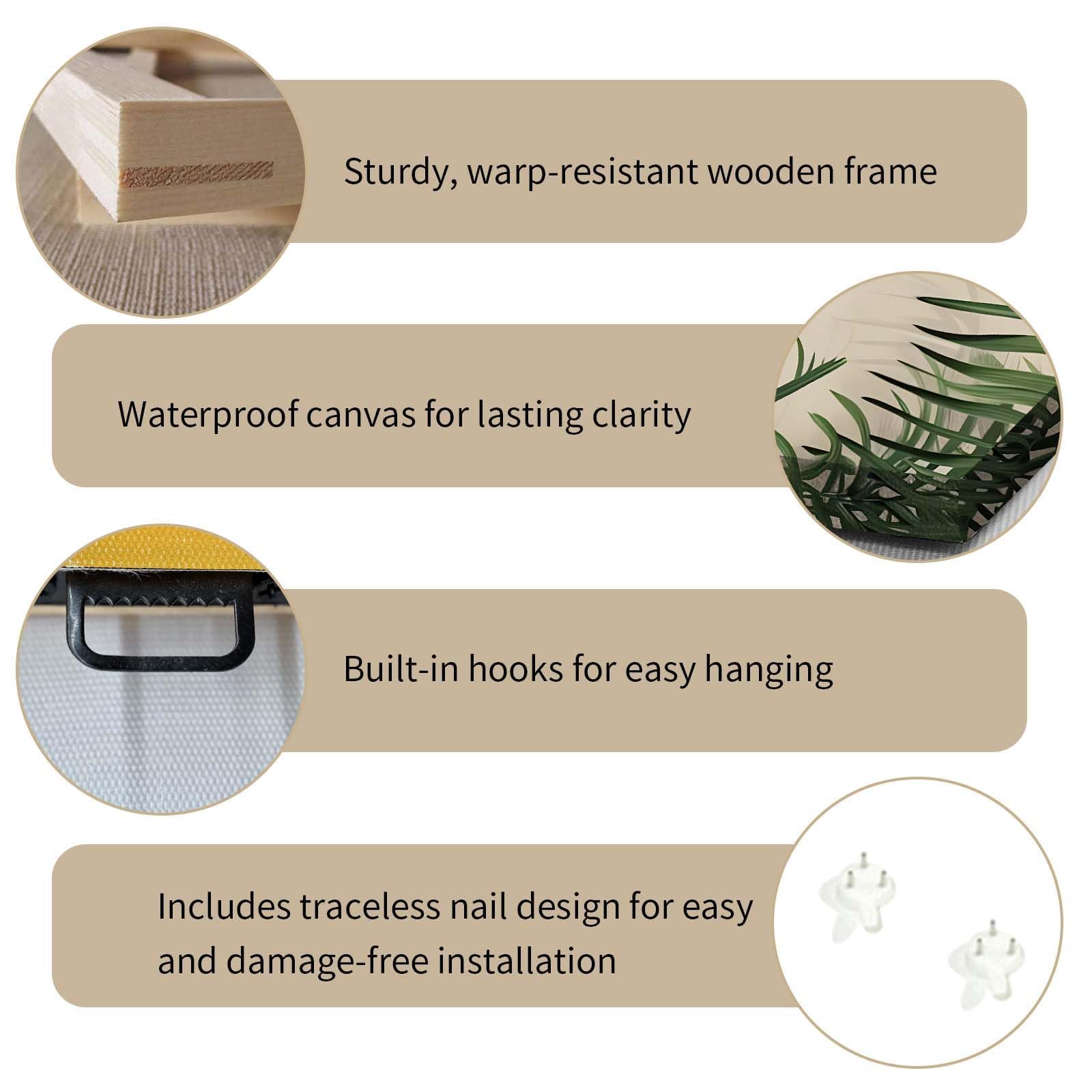 Qiukoo Wall Art Funny Giraffe Toilet Print – Framed Canvas Artwork for Bathroom Pictures and Decor, Waterproof Toilet Wall Art with Frame and Hanging Hooks, 12x16 Inch — view 8
