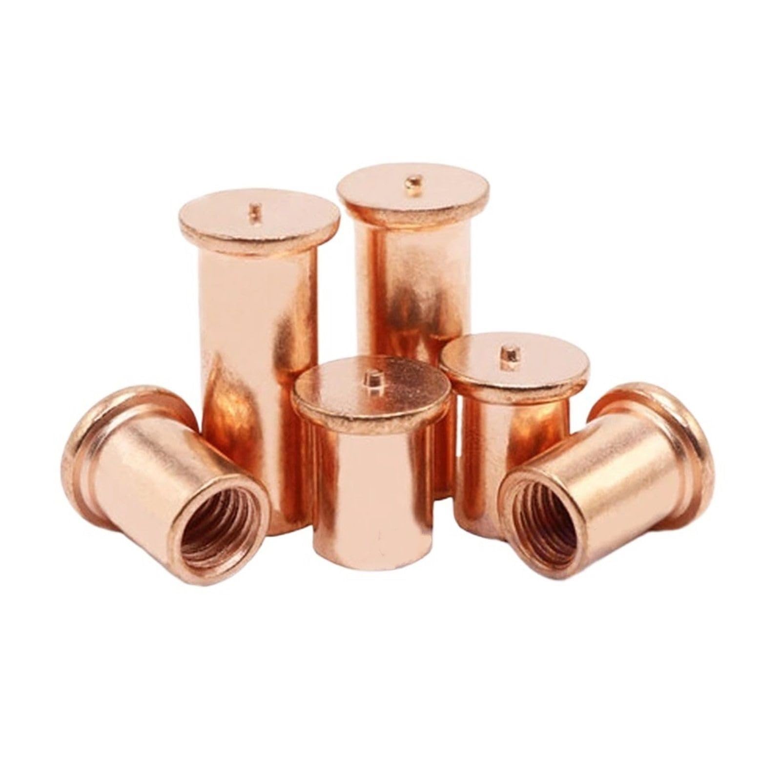 Pernos de soldadura, M3 M4 M5 M6 * L Tornillos separación pernos chapados en cobre Rosca pasador M4X5 mm 100 piezas(M6X14mm 50Pcs)