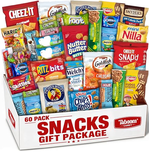 Snack Box Care Package Gift Box 60 Count - Assorted Snacks, Candy & Treats...