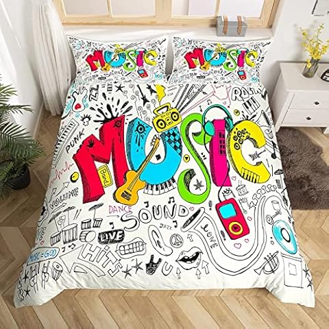 Music Duvet Cover Set for Teens Cover