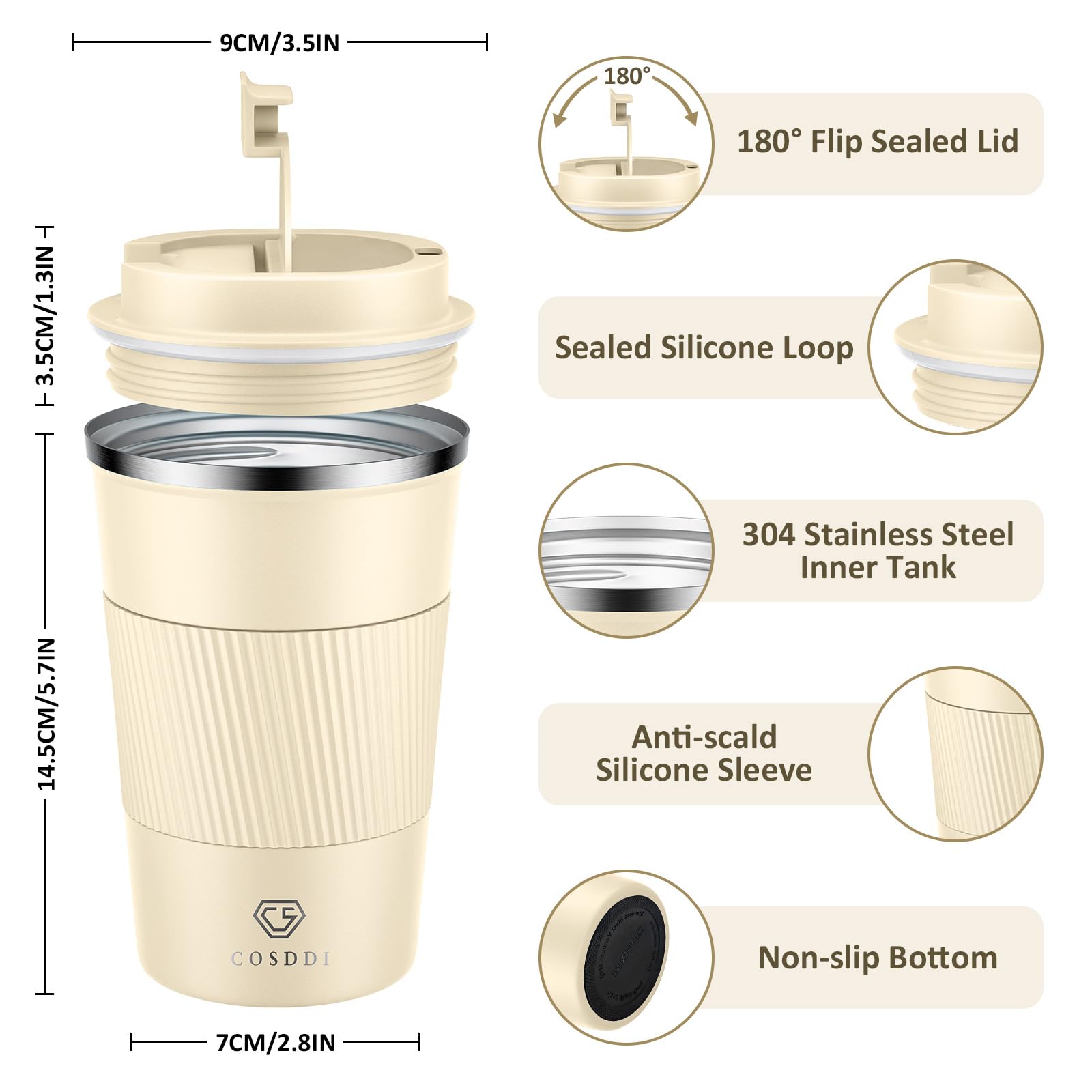 TIANYI-Tasse à Café De Voyage Isotherme Avec Couvercle étanche