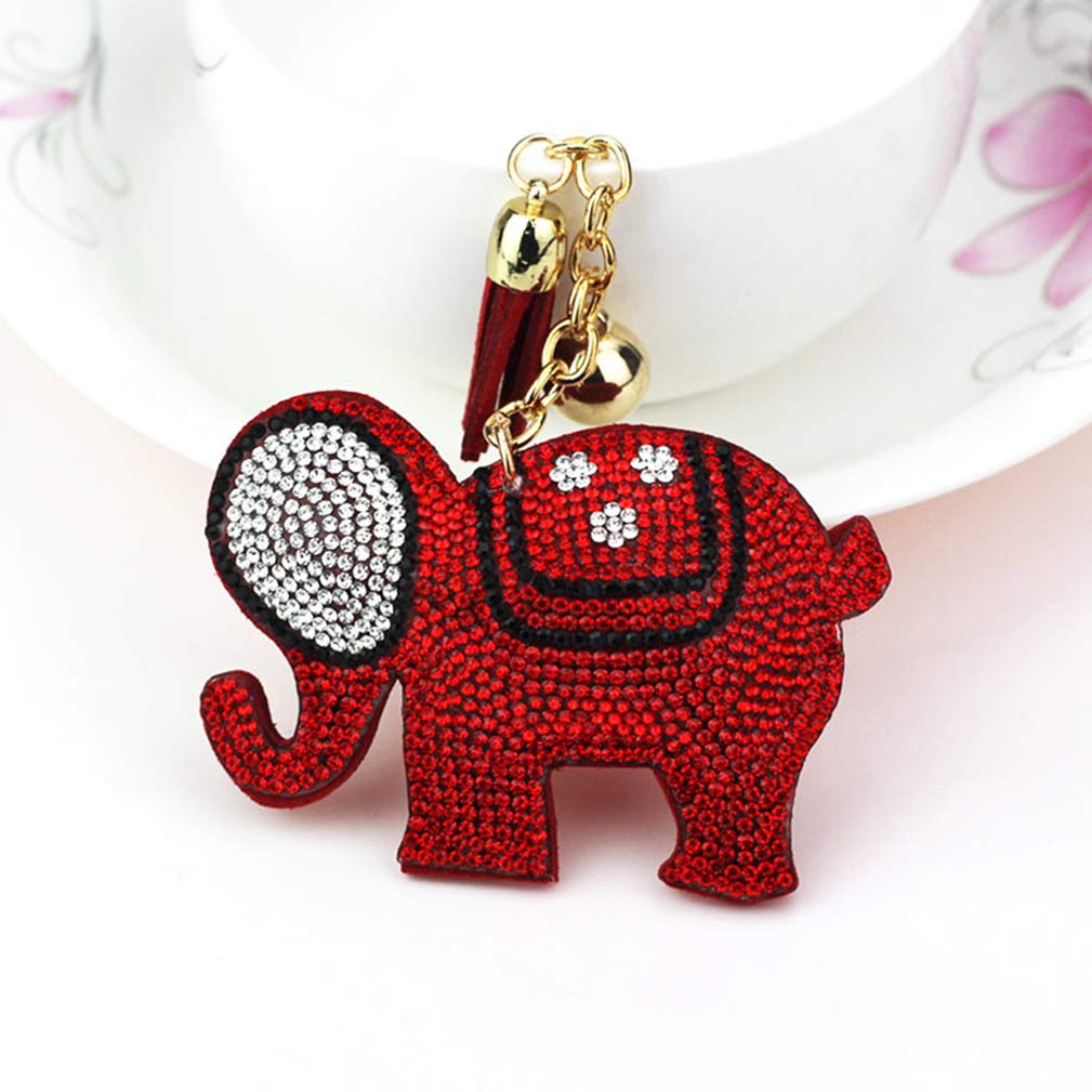 Grtdrm Lovely Elephant Shape Crystal Rhinestone Sparkling Keychain Bag Pendant Handbag Charm for Women Girls