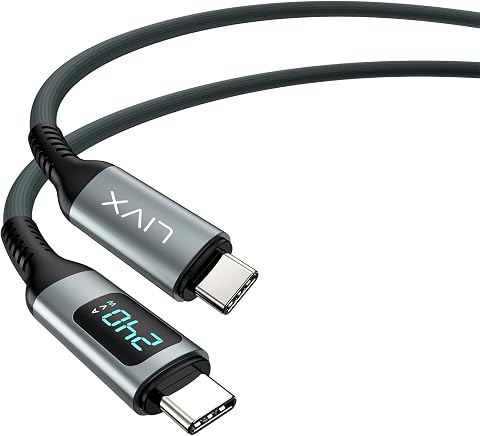 LivX Thunderbolt 4 Type C to Type C 240W Hızlı Şarj 8K@60Hz Görüntü Aktarımı 40Gbps Veri Transferi PD3.1 Led Göstergeli 1.5 Metre Örgülü Kablo ARD-015 (1.5 Metre)