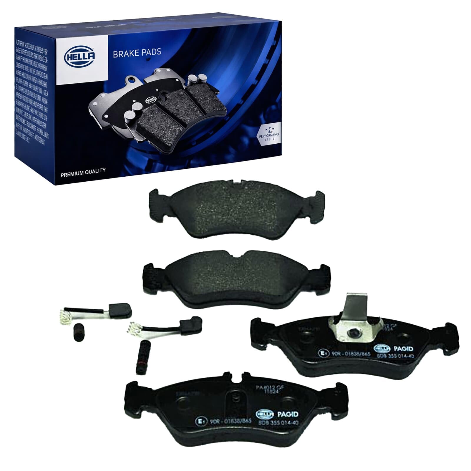HELLA PAGID 8DB 355 014-​401 Juego de pastillas de freno T1824 Espesor 18.8mm Sistema de frenos Teves con contacto avisador de desgaste por ej. DODGE / FREIGHTLINER / MERCEDES-​BENZ /​VW
