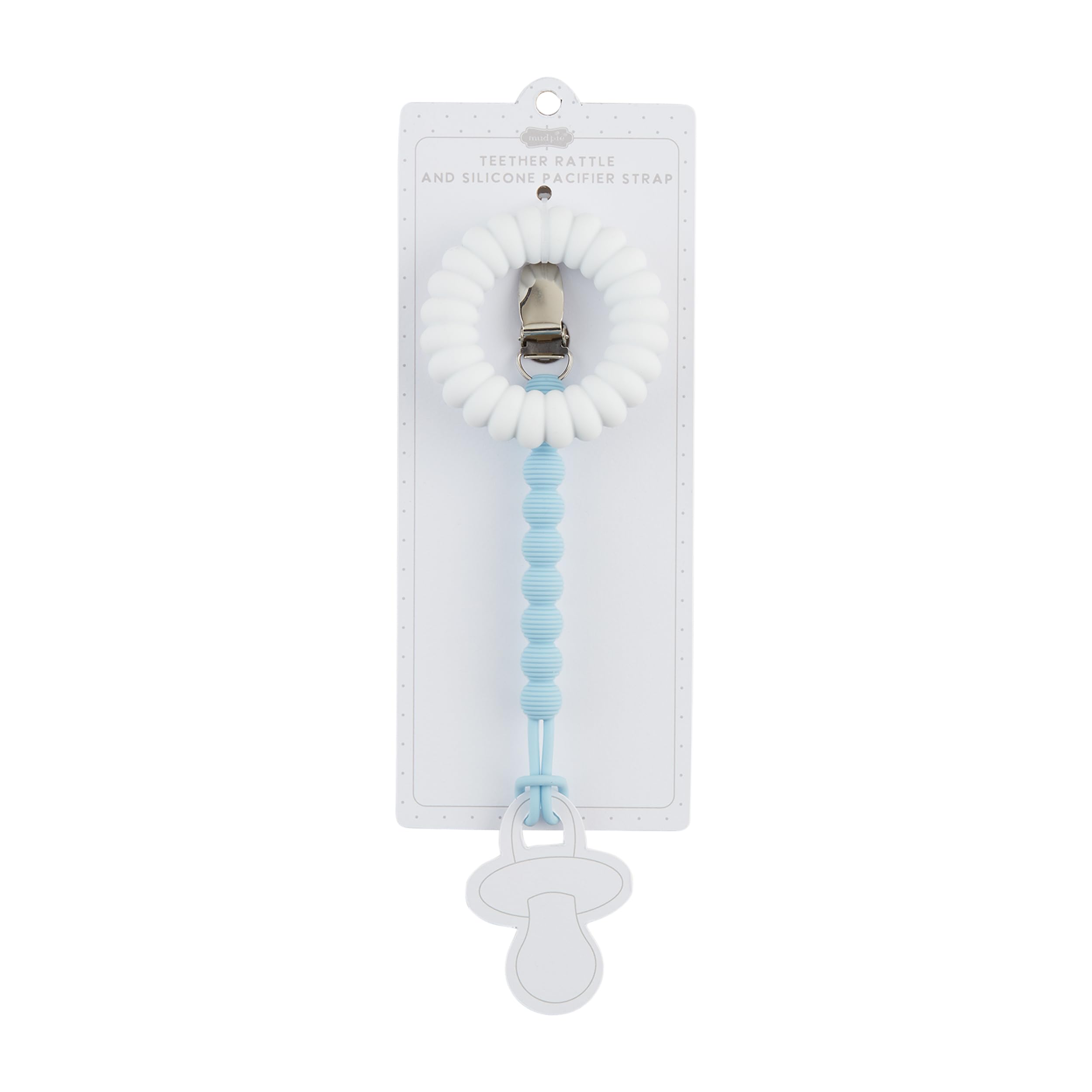 Mud Pie Pacy Beißring und Gurt für Kinder; Pacy Gurt 17,8 cm | Rassel Ø 7,6 cm