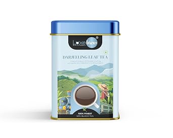 Luxebrew Darjeeling Leaf Tea | 100% Finest Loose Leaf Tea | Premium Single-Origin Brew from Himalayan Foothills | Aromatic & Smooth Flavor | 50g/1.7oz Tin Pack