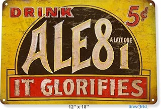 TIN Sign Ale81 Soft Drink Metal Decor Wall Art Soda Retro Store Shop A206 Tin Sign 7.8inch11.8inch - coolthings.us