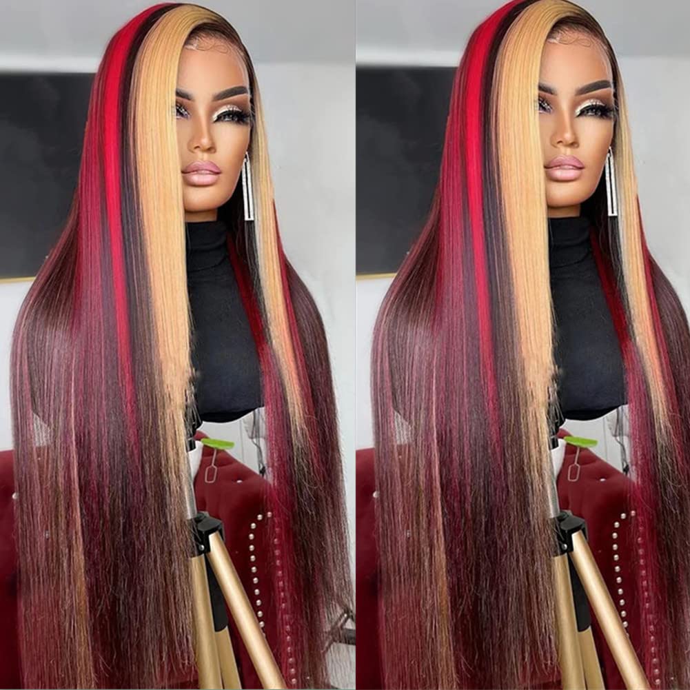 Amazon.com : Ombre Highlight Lace Front Wig Human Hair Honey 