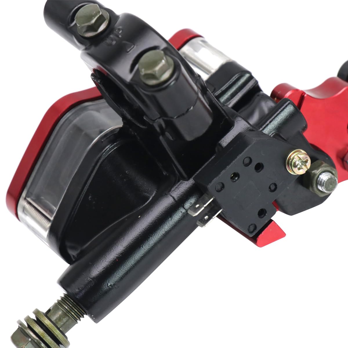 Leva della frizione freno motociclistica universale 7/8 "22 mm CNC Master idraulico Doppia pompa con supporto specchietto di avvertimento (Rosso)