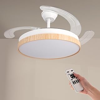 Ventilador de Techo Led White Plant, Temperatura de color regulable, Función Verano/Invierno, 6 velocidades, LM8848