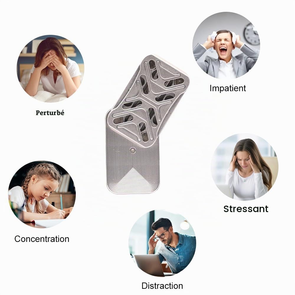 Fidget Slider Metal Toy,Metal Fidget Slider Jouet Magnétique à Glissière,Jouets à glissière magnétique pour Le Bout des Doigts,ADHD Autisme Sensory Toys,Anxiété Stress Relief Toys