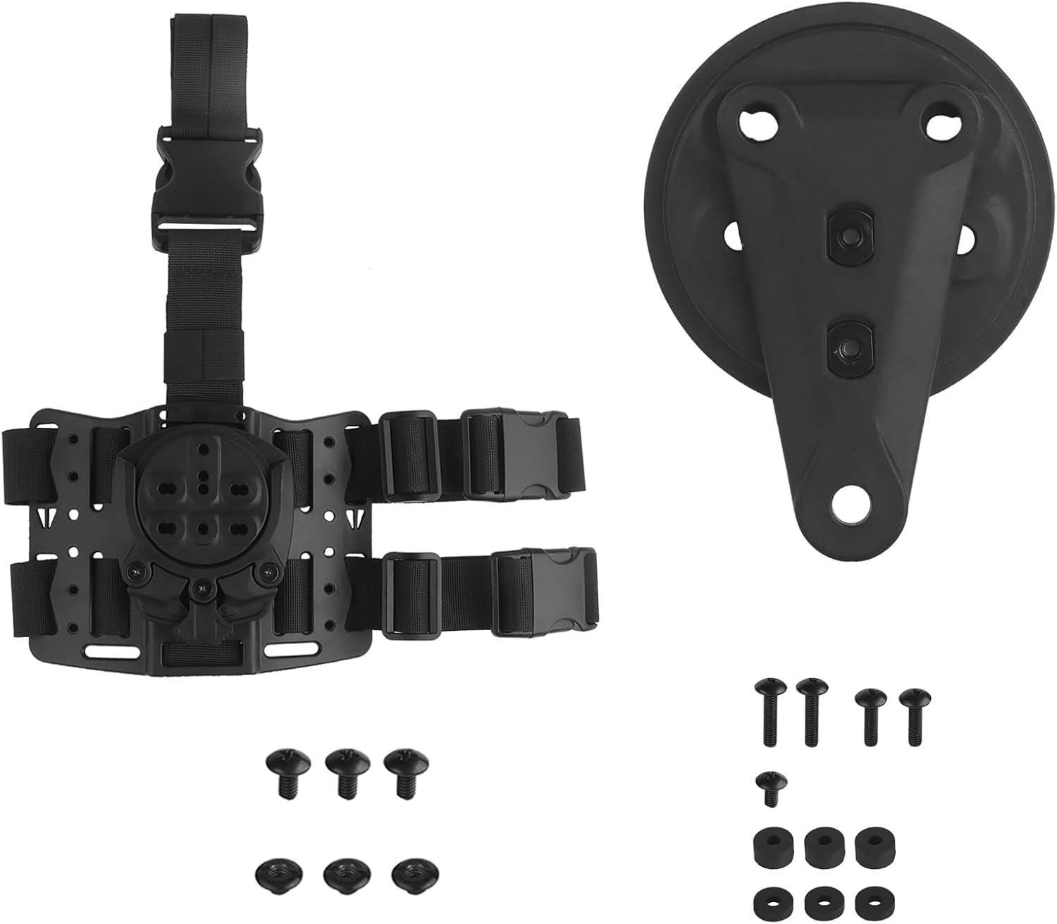 Drop Leg Platform 360 °Rotation Holster Platform Adapter Receiver Mounts with Adjustable Thigh Straps for Holsters